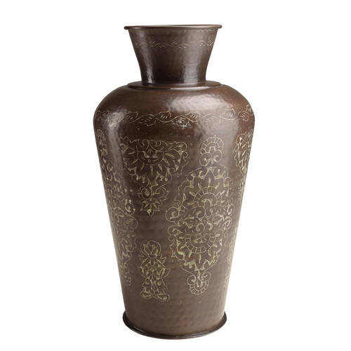 Vase alu couleur cuivre foncé patine antique HONORE D37 cm MACABANE