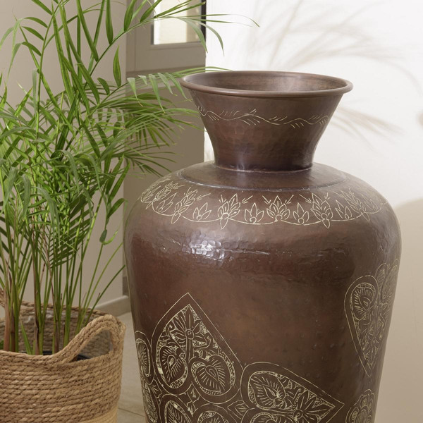 Vase alu couleur cuivre foncé patine antique HONORE D40 cm Vase