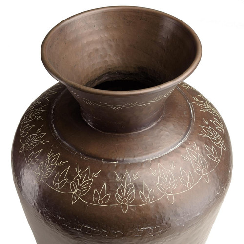 Vase alu couleur cuivre foncé patine antique HONORE D40 cm MACABANE