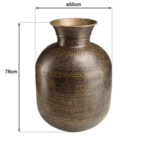 Vase alu couleur laiton noir antique effet martelé HONORE Noir MACABANE Meuble & Déco