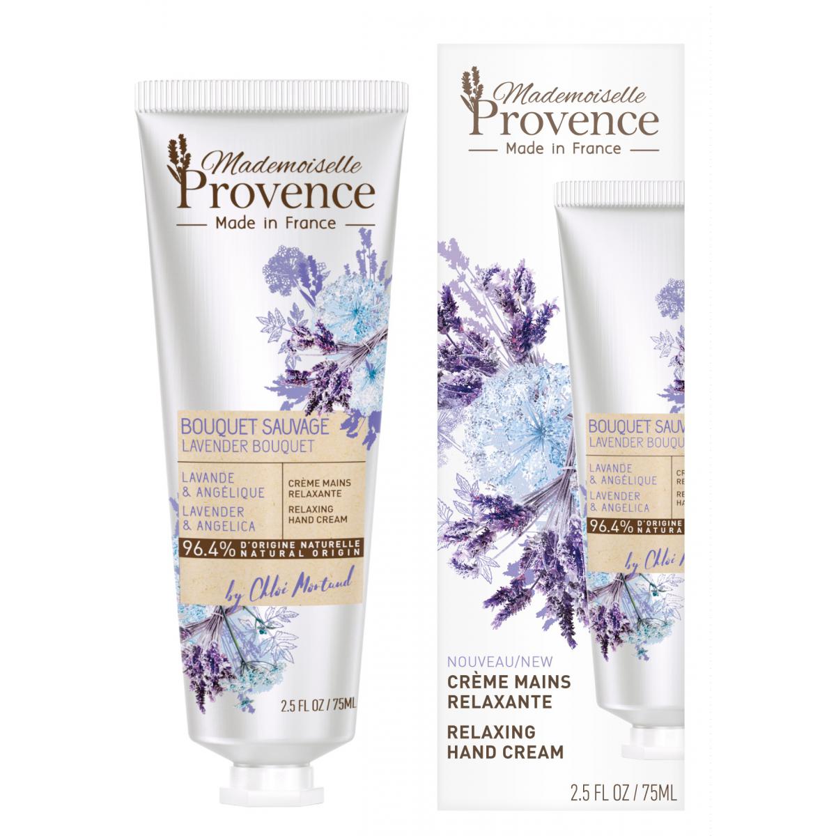 Crème mains 96,4% NATURELLE relaxante - LAVANDE & ANGELIQUE Mademoiselle Provence Beauté