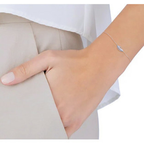 Bracelet femme argent rhodié blanc serti griffe - VWZW34ZV Blanc Maison de la Bijouterie Mode femme