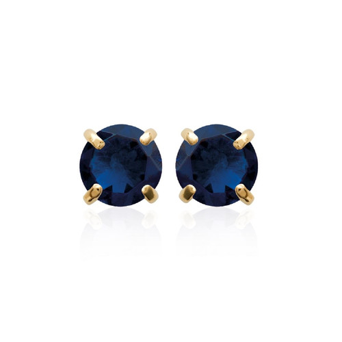 Boucles d'oreille femme plaqué or teinté serti griffe - Y5055404 Bleu Marine Maison de la Bijouterie Mode femme