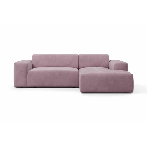 Marie Claire Home - Canapé D'angle Droit 4 Places en Velours Violet  - Mobilier Deco