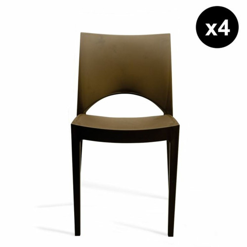 3S. x Home - Lot De 4 Chaises Design Marron Venise - La Salle A Manger Design
