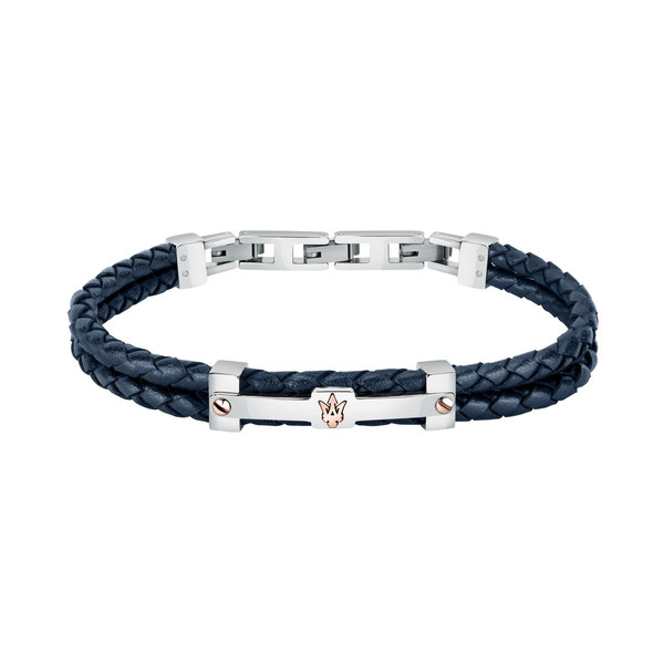 Bracelet pour homme JM422AVE10 en cuir bleu Maserati Bijoux LES ESSENTIELS HOMME