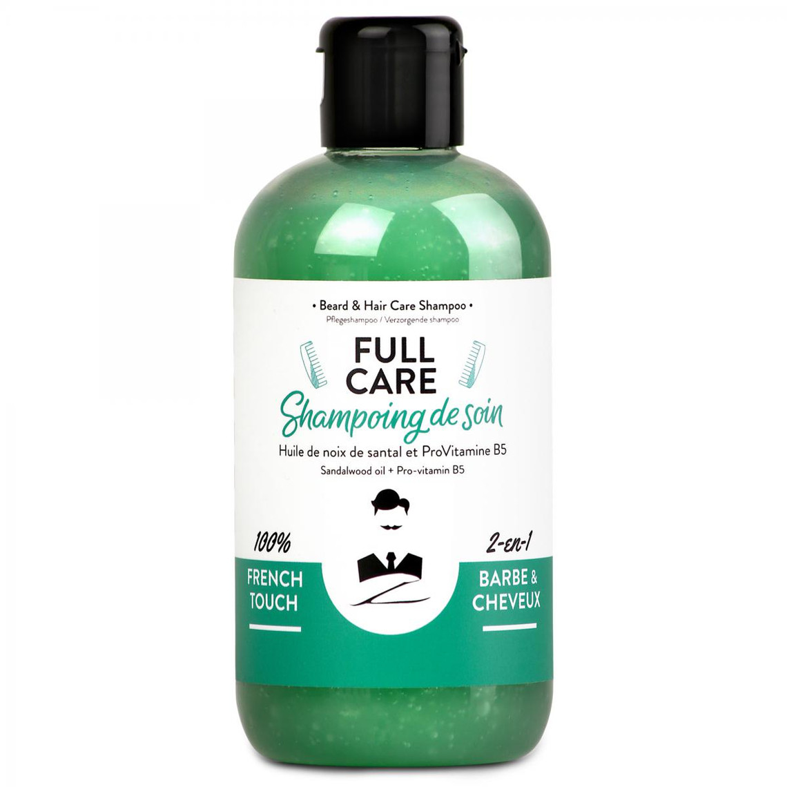 Shampoing naturel 2-en-1 barbe et cheveux Full Care (santal et pro-vitamine B5)