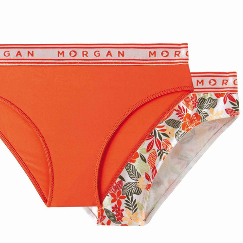 Lot de 2 slips - Orange  Morgan Lingerie  en coton Morgan Lingerie