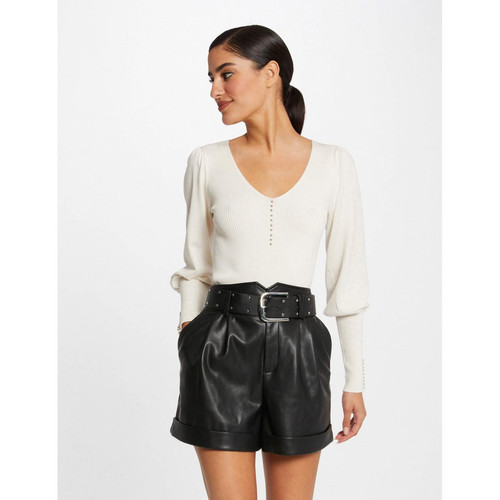 Morgan - Pull manches longues avec boutons - pulls col v femme