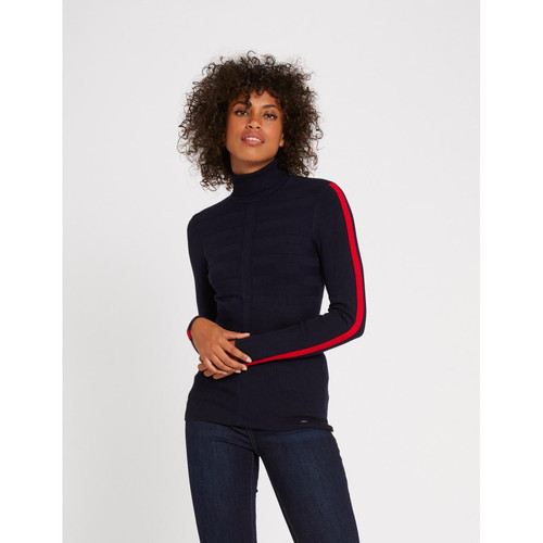 Morgan - Pull manches longues bande contrastante rouge - Pull Morgan