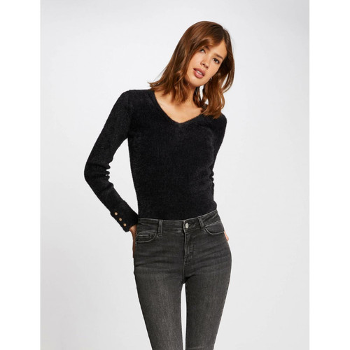 Morgan - Pull manches longues maille duveteuse - Pull femme