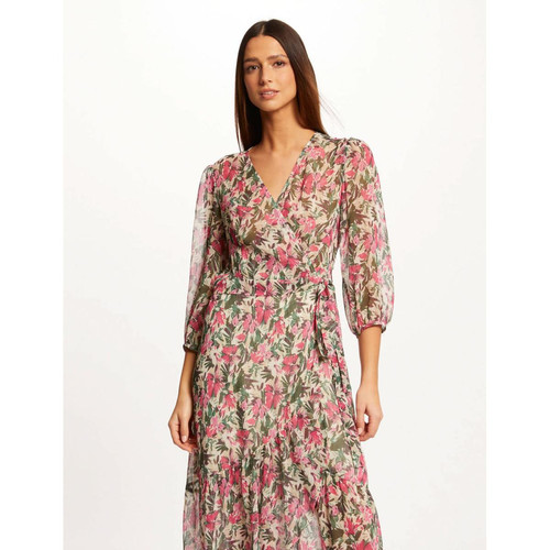 Morgan - Robe midi portefeuille imprimé floral - Robe longue femme
