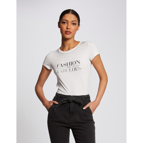 Morgan - T-shirt manches courtes à inscription - T-shirt femme