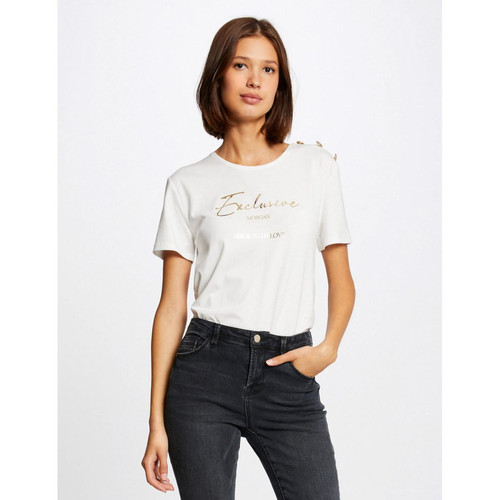 Morgan - T-shirt manches courtes à inscription - Nouveautés La mode