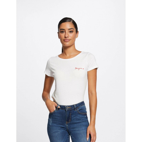 Morgan - T-shirt manches courtes avec broderie - Vetements femme made in portugal
