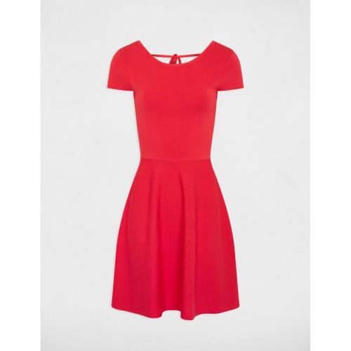 Robe tricot courte patineuse rouge Robe courte