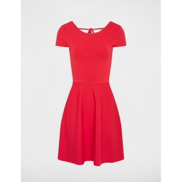 Robe tricot courte patineuse rouge Robe courte
