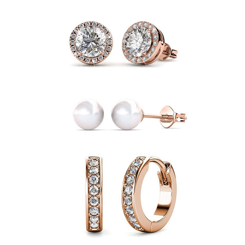 MYC-Paris - Coffret cadeaux 3 boucles d'oreilles Better With Plaqué Or Rose - Coffret bijoux