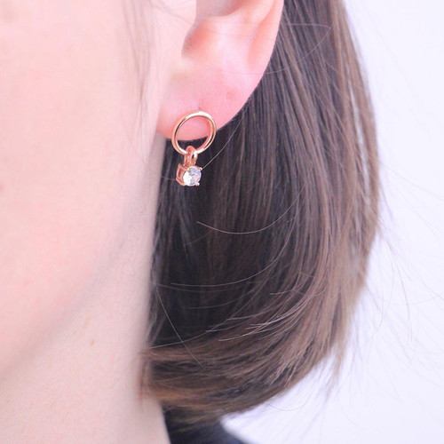 Boucles d’oreilles DE0141-RG MYC-Paris Solitaire Bijoux