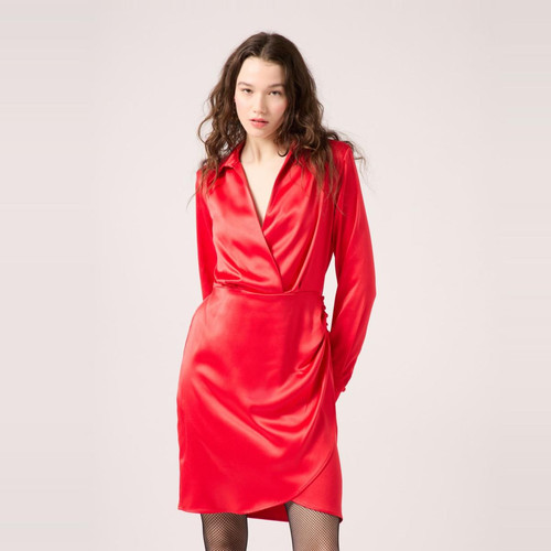 Naf Naf - Robe courte en satin - Robes Rouge Femme