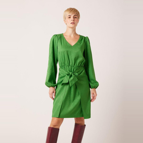 Naf Naf - Robe courte nouée taille - Robes courtes femme vert