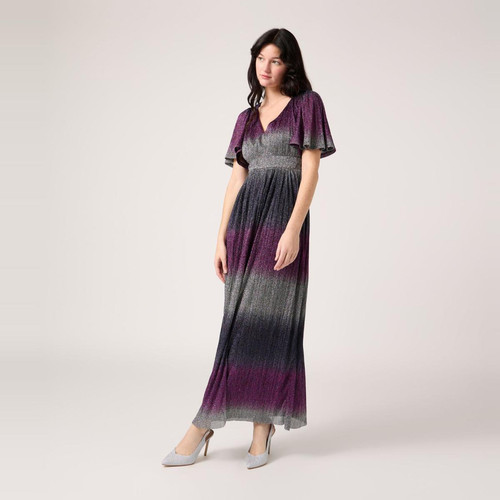 Naf Naf - Robe effet tie and dye en fils métallisés - Vetements femme violet