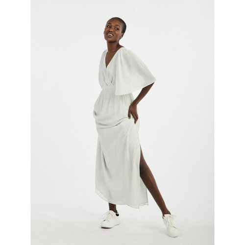 Naf Naf - Robe empire détail métallisé et jeu de manches - Promo vetements femme blanc