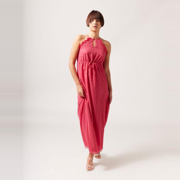 Robe longue imprimé graphique rose Naf Naf Mode femme