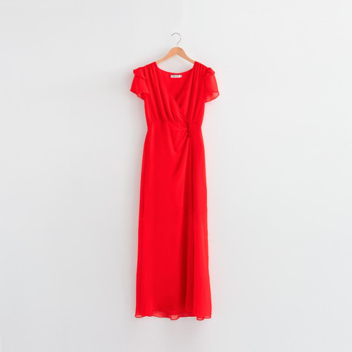 L'Affectueuse robe longue collection capsule 3 SUISSES X NAF NAF rouge Naf Naf Mode femme