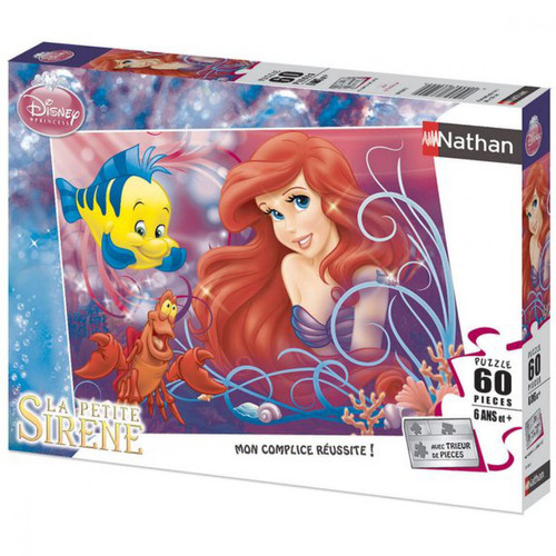 Nathan - Puzzle 60 pièces - Jolie petite sirène - Disney Ariel - Jeux de société et puzzles