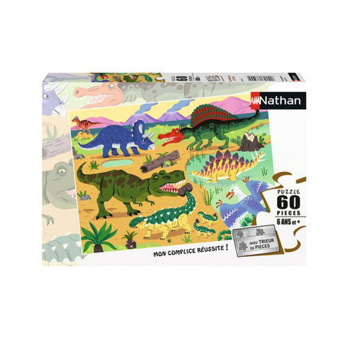 Nathan - Puzzle 60 pièces - Les dinosaures du Crétacé 
