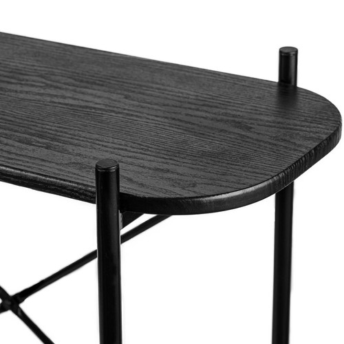 Table console design industriel en bois Noir Console
