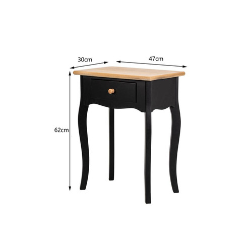 Table de chevet en bois Noir  Table de chevet