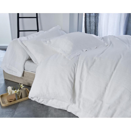 Nydel - Housse De Couette Avec Boutons Blanc ORGANIC - Linge de lit