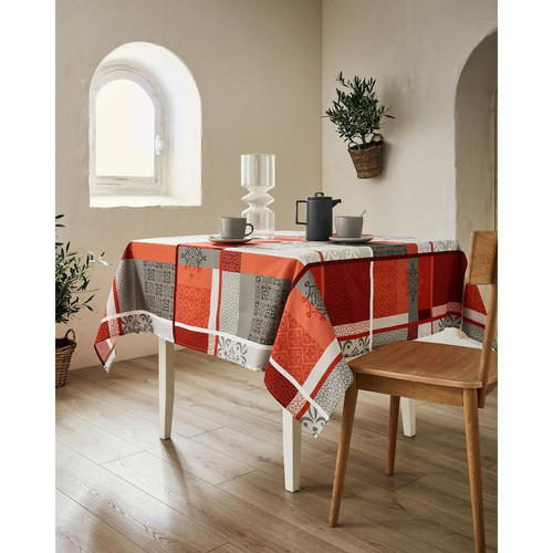 Nydel - Nappe Carrée en Coton Rouge  - Toiles Cirées Design