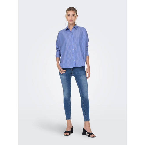Chemise Rayures Col chemise Manches longues bleu Only Mode femme