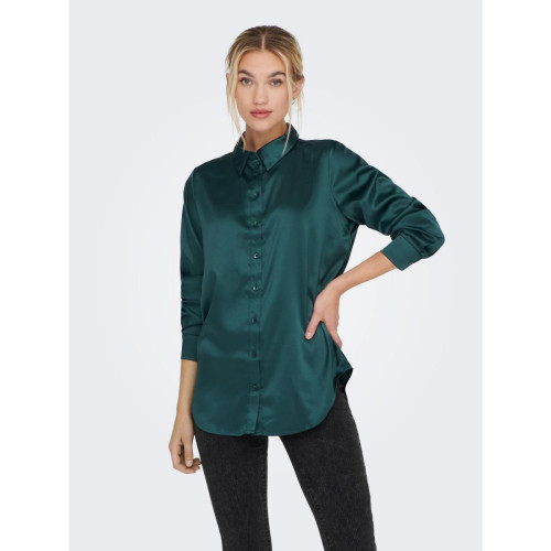Chemise Col chemise Manches longues Coupe plus longue vert Only Mode femme