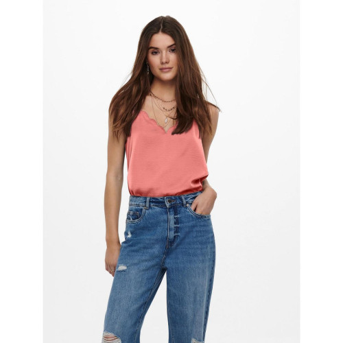 Only - Top Col rond Sans manches rose Ione - Vetements femme