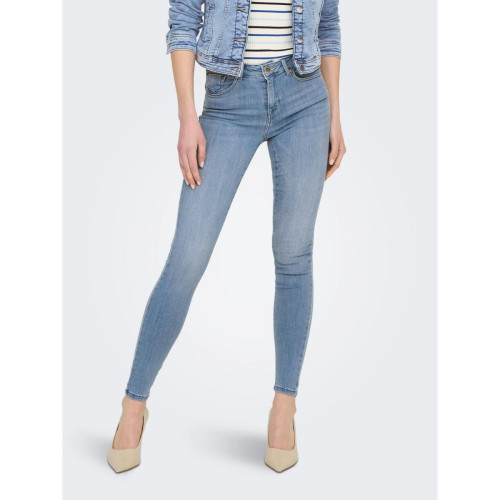 Only - Jean skinny bleu en coton Cate - Jeans bleu