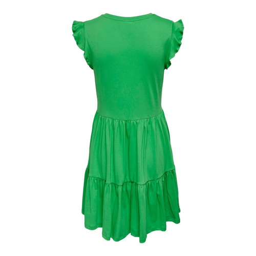 Robe courte Col rond Manches courtes Au-dessus du genou vert en coton Only Mode femme