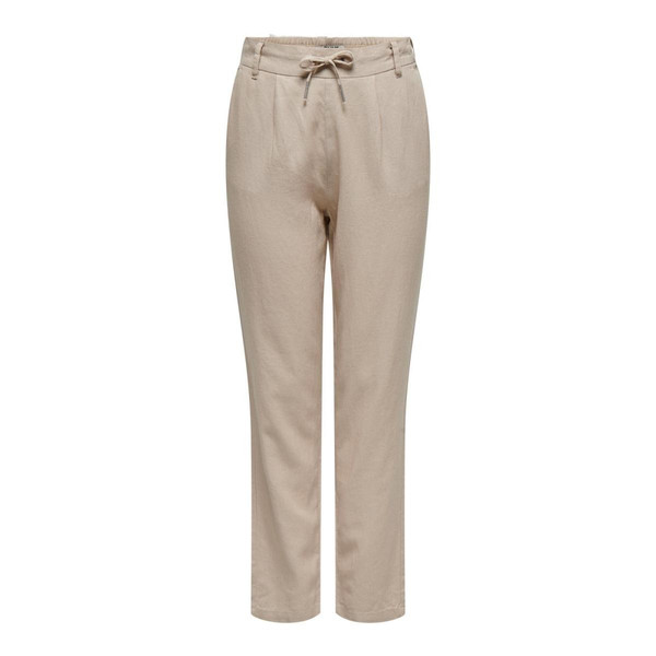 Pantalon Finitions cordon de serrage beige gris en lin Only Mode femme