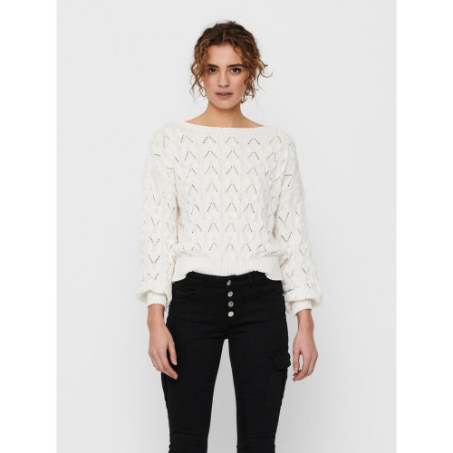 Only - Pull en maille blanc - pulls coton femme