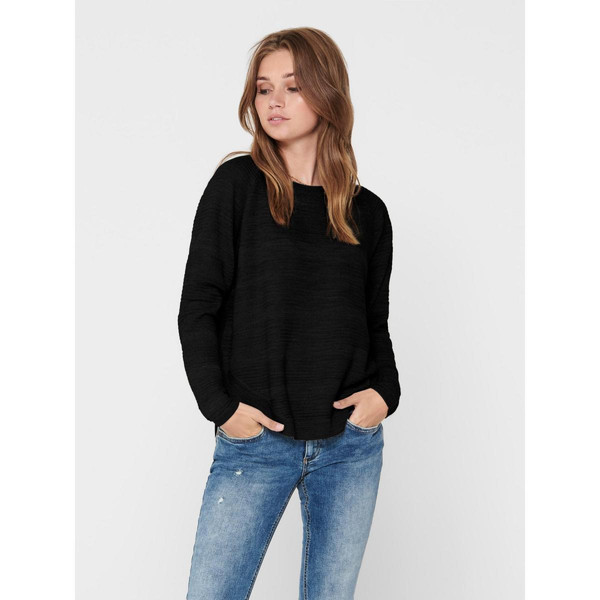 Pull en maille Col rond Manches longues noir Sofia Only Mode femme