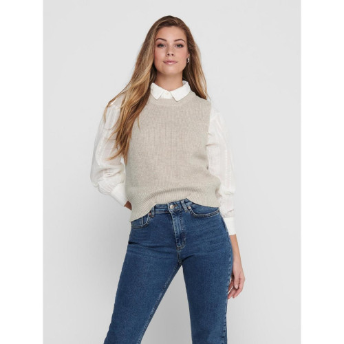 Only - Pull sans manches beige - Pull femme