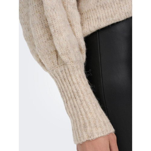 Pull en maille Col haut Manches longues beige Louise Pull