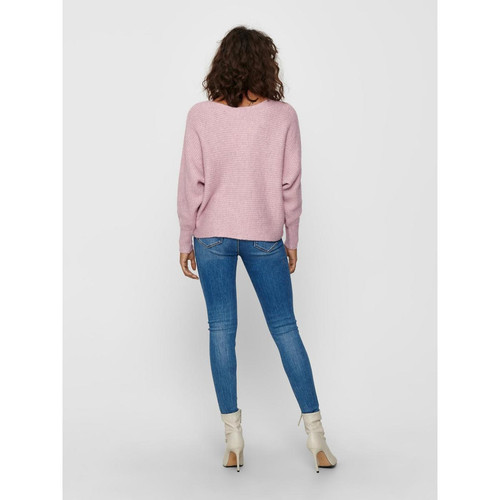 Pull en maille Col rond Manches longues rose Zoé Only
