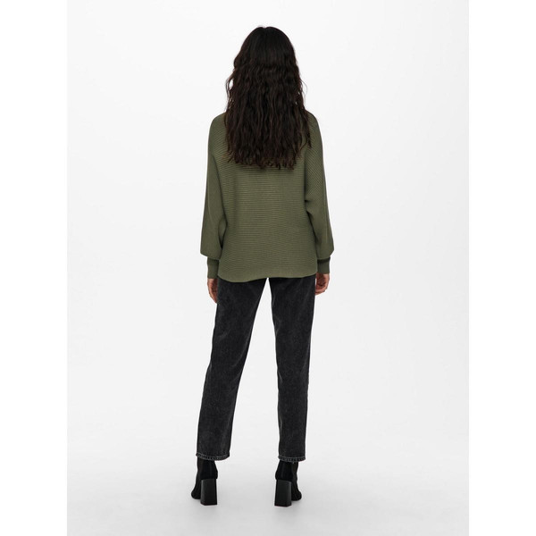 Pull en maille Col bateau Manches longues vert Louise Only