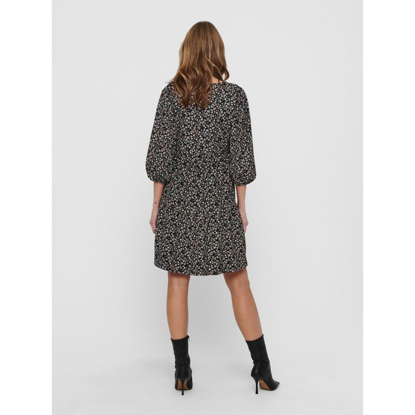 Robe courte Imprimé all over Col rond Manches 3/4 noir Only