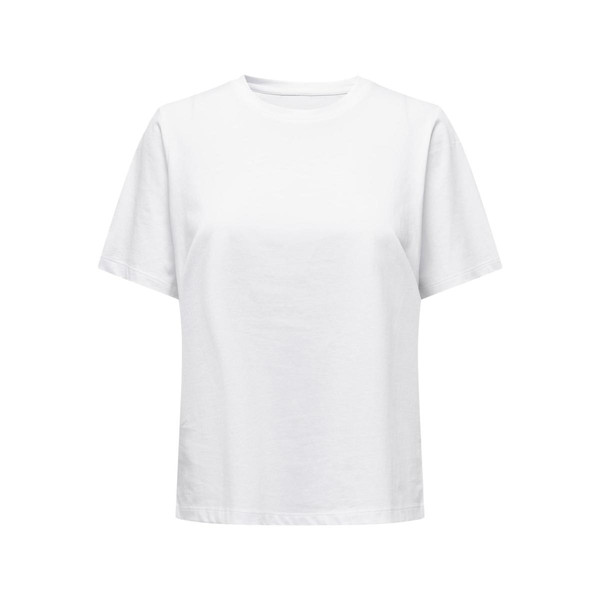 T-shirt Col rond Manches courtes blanc en coton Zola Only Mode femme