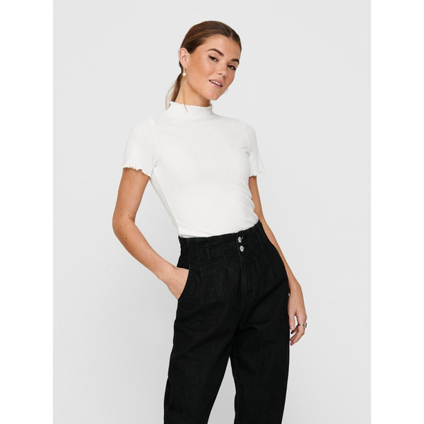 Top Col haut Manches courtes blanc Only Mode femme